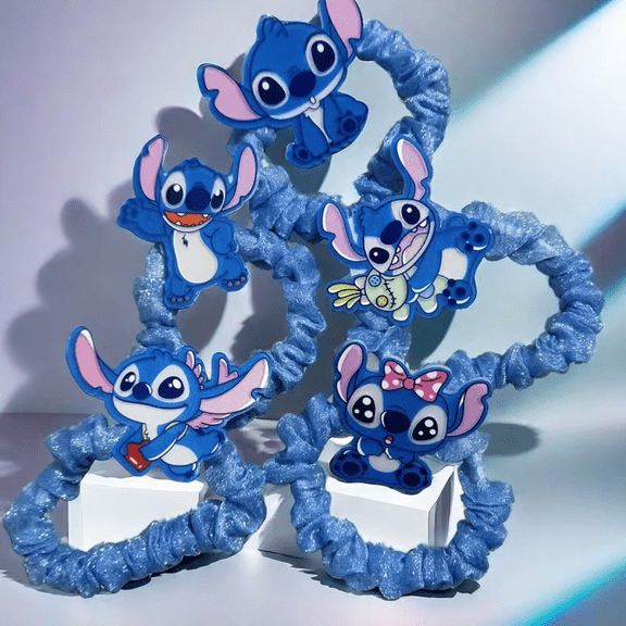 ZOOUSQII Cartoon Stitch Hair Bands - Kawaii Hair Accessories Set for Girls(5pcs) SDZ311-266