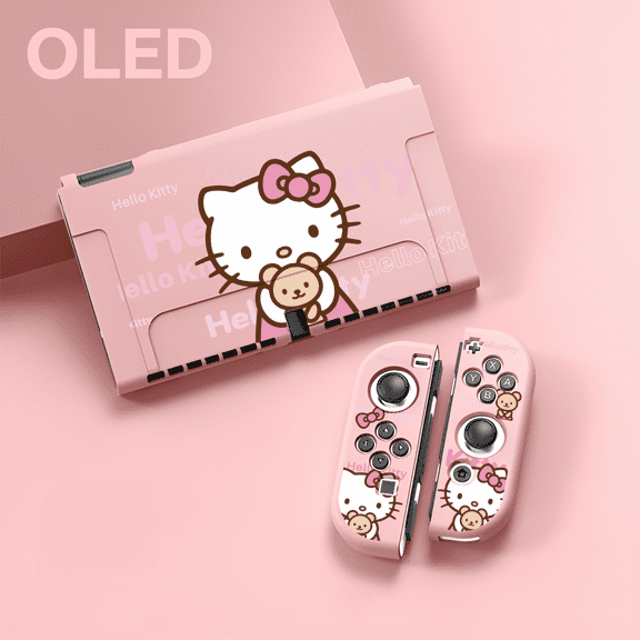 ZOOUSQII Hello Kitty Protective Cover for Nintendo Switch OLED - Colorful Soft Shell Case for Controllers, Durable and Stylish Accessory SDZ311-243