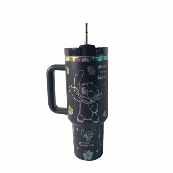 ZOOUSQII Thermal Coffee Stitch Cup with Straw Stainless Steel Vacuum Insulated Tumbler 40oz Thermal Iced Travel Cup for Outdoor SDZ311-035