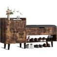 thumbnail image 1 of ZOPEND 50" Entryway Shoe Bench with Hidden Storage,Shoe Organizer Storage Bench with Shelf and Cabinet Entryway Bench for Bedroom Living Room and Hallway, 1 of 7