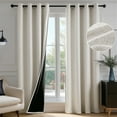 thumbnail image 1 of ZOPZO 100% Blackout Curtains, Natural Linen, 52W x 84L Inch, Thermal Insulated Grommet Drapes, Noise Reducing Panels for Bedroom, 2 Panels, 1 of 10