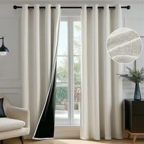 ZOPZO 100% Blackout Curtains, Natural Linen, 52W x 84L Inch, Thermal Insulated Grommet Drapes, Noise Reducing Panels for Bedroom, 2 Panels