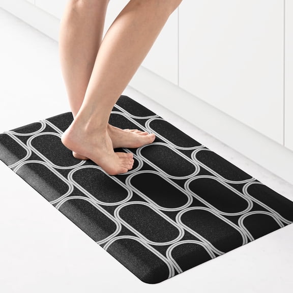 ZOPZO Kitchen Mat, Black, 17 x 28, Non-Slip Cushioned Floor Rug, Easy to Clean