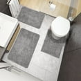 thumbnail image 1 of ZOPZO 100% Polyester Thick Absorbent Bath Mats, 3 Pcs Set, Grey, 1 of 6