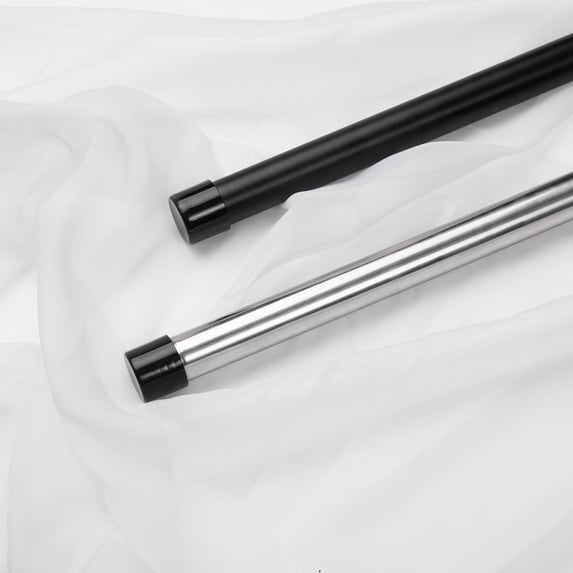 ZOPZO Adjustable Curtain Rod with Threaded Connection and End Caps, Black, 30-62 inch, for Window and Eyelet Curtains