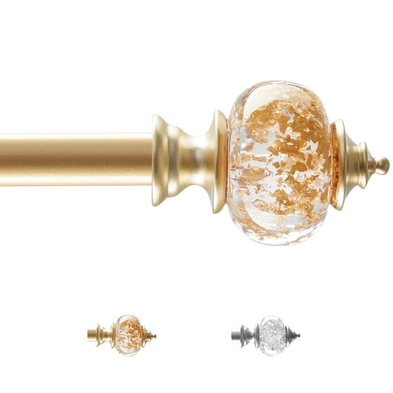 ZOPZO Adjustable Curtain Rods, Champagne Gold, Crystal Finish, 30-48 Inch, Stylish Window Treatment for and Bedroom