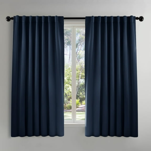ZOPZO Thermal Blackout Curtains 2 Panels, Navy Blue, 52W x 63L Inch, Noise Reducing Drapes for Bedroom and Living Room