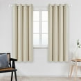 thumbnail image 1 of ZOPZO Thermal Insulated 100% Blackout Curtains, Beige, 52W x 72L Inch, Energy Efficient Noise Reducing Drapes for Home Office, 2 Panels, 1 of 5