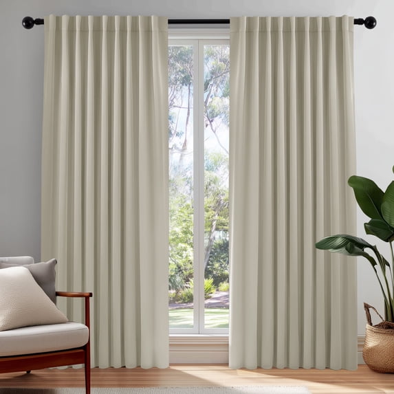 ZOPZO Blackout Curtains 2 Panels Thermal Insulated, Light Beige, 70W x 84L Inch, Back Tab Drapes for Bedroom and Living Room