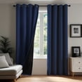 thumbnail image 1 of ZOPZO Blackout Curtains Thermal Insulated, Navy Blue, 52W x 84L Inch, Noise Reducing Grommet Drapes for Bedroom and Living Room, 2 Panels, 1 of 9