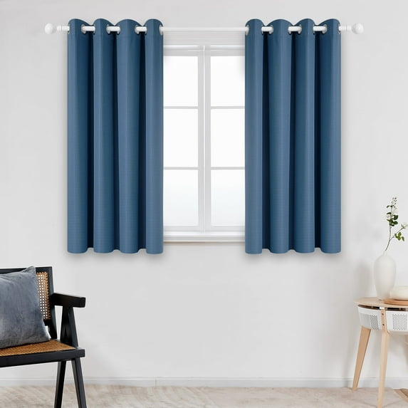 ZOPZO 100% Blackout Curtains Thermal Insulated, Blue, 52W x 63L Inch, Grommet Drapes Noise Reducing for Bedroom Living Room, 2 Panels