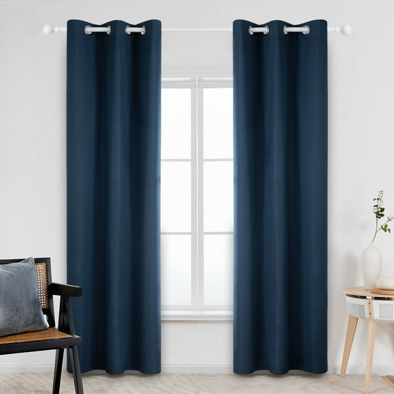 ZOPZO 100% Blackout Curtains Thermal Insulated, Navy Blue, 42W x 84L Inch, Grommet Drapes Noise Reducing for Bedroom Living Room, 2 Panels