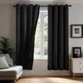 thumbnail image 1 of ZOPZO Blackout Curtains with Grommet Top, Black, 52W x 72L Inch, Thermal Insulated Noise Reducing Panels for Bedroom, Living Room, or Office, 1 of 9