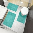 thumbnail image 1 of ZOPZO 3-Piece Bathroom Rug Set, Turquoise, 17x24、20x24、20x32 Inch, Soft Microfiber Chenille Bath Mats with TPR Backing, Absorbent Mats for Bathroom, 1 of 6