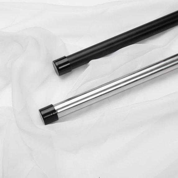 ZOPZO Extendable Stainless Steel Curtain Rod, Silver, 30-94 inch, for Window and Eyelet Curtains with Threaded Connection and Brackets