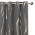thumbnail image 1 of ZOPZO Golden Wave Print Blackout Curtains, Dark Gray, 52W x 84L Inch, Thermal Insulated, Room Darkening Drapes for Home and Office, 1 of 6