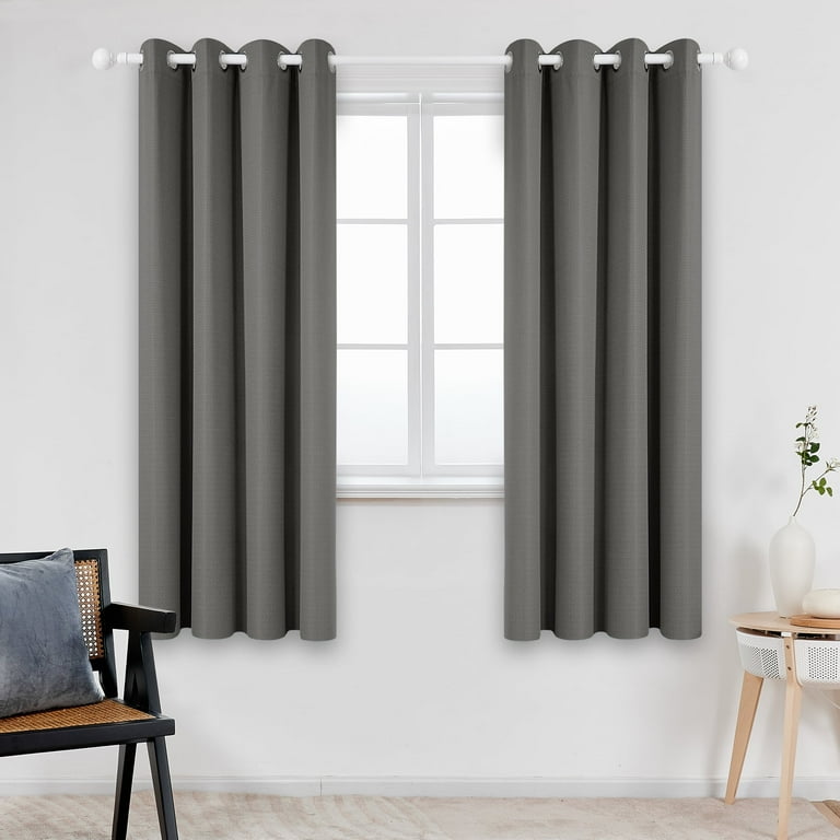 ZOPZO Thermal Insulated 100% Blackout Curtains, Charcoal Gray, 52W