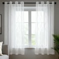 thumbnail image 1 of ZOPZO Sheer Curtains - Voile Curtains Rod Pocket, Silver, 52W x 63L Inch, Voile Sheer Drapes, 2 Panels for Living Room, 1 of 9