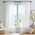 thumbnail image 1 of ZOPZO Sheer Voile Curtains for Bedroom, Pure White, 52W x 95L Inch, Semi Transparent Rod Pocket Window Panels, Set of 2 Drapes, 1 of 7