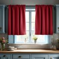 thumbnail image 1 of ZOPZO Short Blackout Curtains for Bathroom, 2 Panels, Bright Red, 42W x 24L Inch, Noise-Reducing, Thermal Insulated, Room Darkening Drapes, 1 of 10