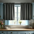 thumbnail image 1 of ZOPZO Short Blackout Curtains for Bathroom, 2 Panels, Dark Gray, 42W x 24L Inch, Noise-Reducing, Thermal Insulated, Room Darkening Drapes, 1 of 10
