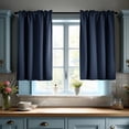 thumbnail image 1 of ZOPZO Short Blackout Curtains for Bathroom, 2 Panels, Navy Blue, 30W x 30L Inch, Noise-Reducing, Thermal Insulated, Room Darkening Drapes, 1 of 10