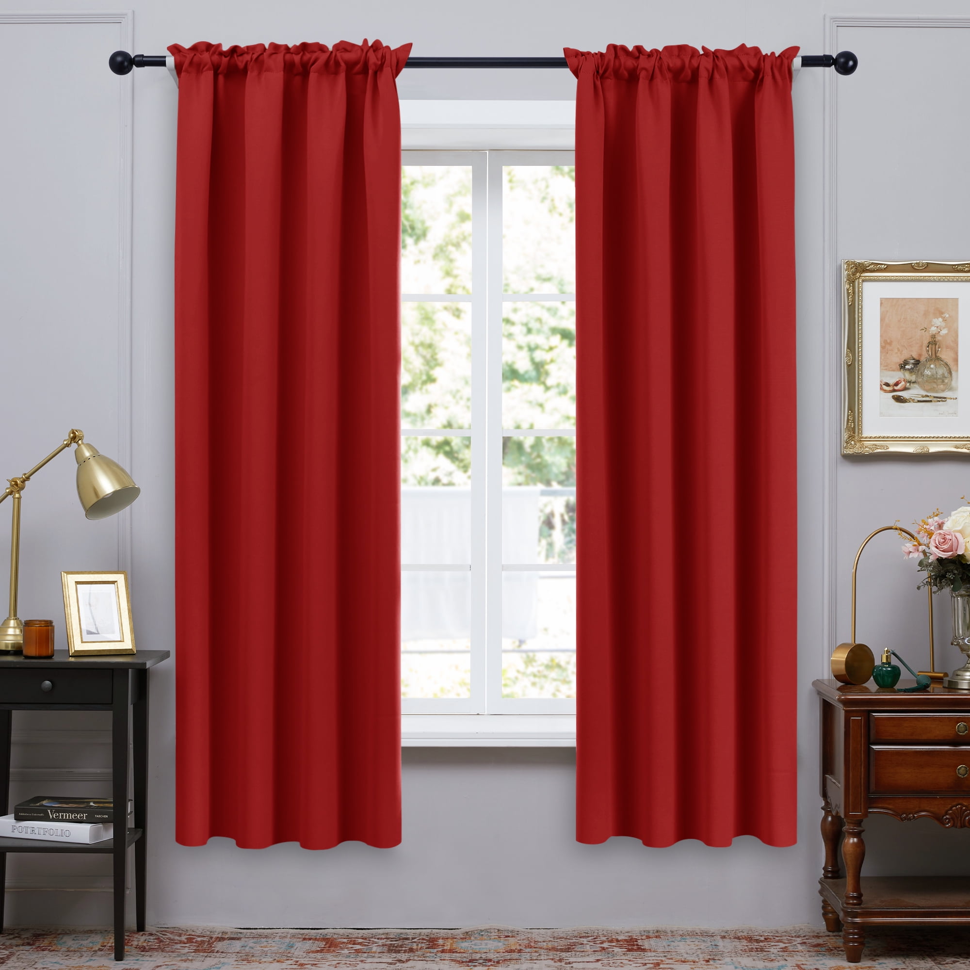 ZOPZO Solid Blackout Curtains Thermal Insulated Curtains for Bedroom Living Room, 2 Panels, 42 x