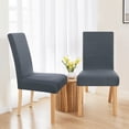 thumbnail image 1 of ZOPZO 4 Pack Stretch Knitted Chair Covers for Dining Room, Gray, Embossed Tree Bark Pattern Slipcovers Protector, 1 of 7
