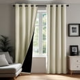 thumbnail image 1 of ZOPZO Thermal Blackout Curtains, Dark Beige, 52W x 84L Inch, Noise Reducing Grommet Top Drapes for Home Window, Bedroom or Living Room, 2 Panels, 1 of 9