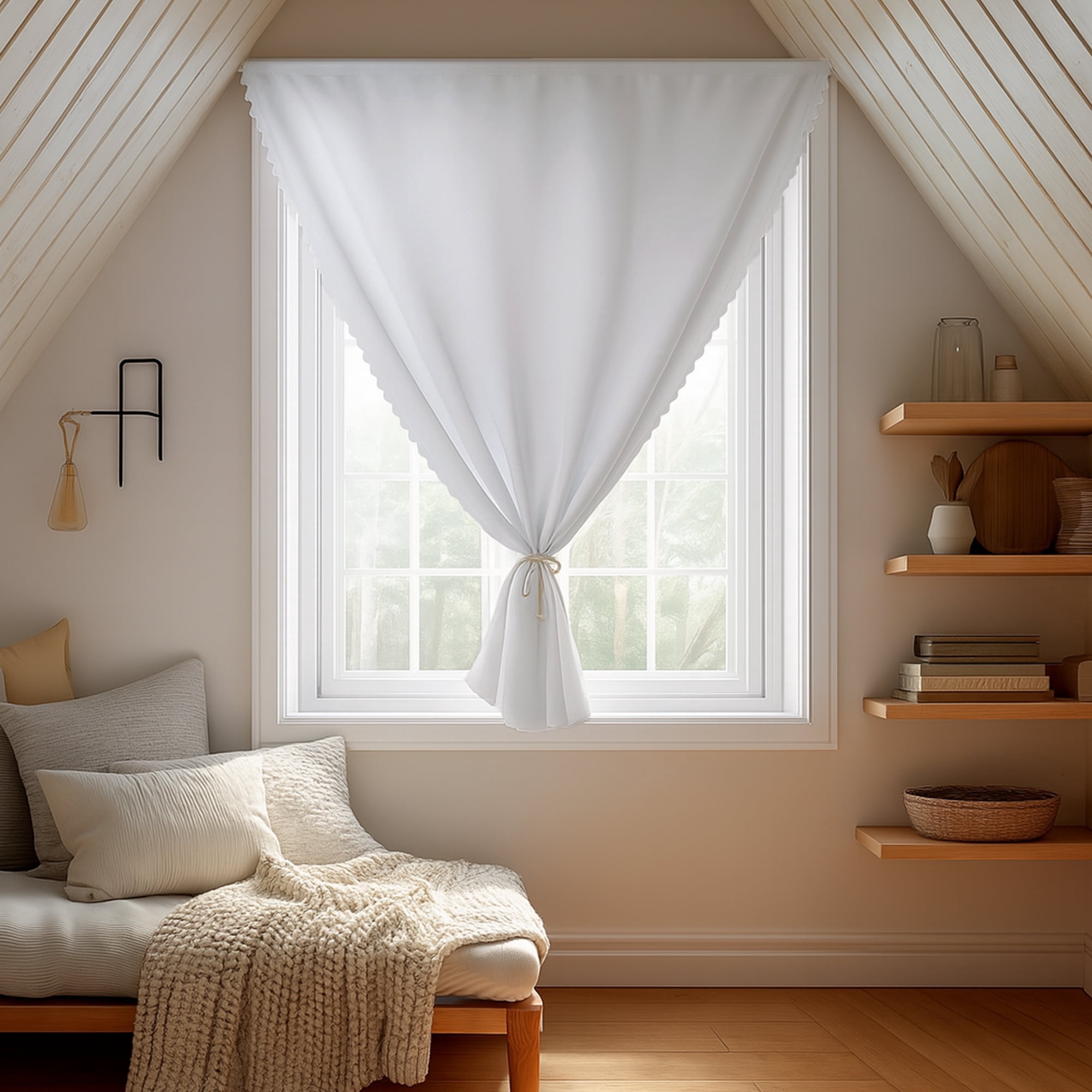 ZOPZO Blackout Curtains with Hook-and-Loop, Star White, 31W x 51L Inch ...