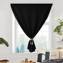 ZOPZO Velcro Thermal Insulated Blackout Curtains Easy Install for Bedroom, 35x51, Black