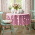 thumbnail image 1 of ZOPZO Waterproof Tablecloth for Dining Table, Magenta Pink, 60", Semi-Circle Print, Overlock Edge, 1 of 9