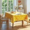 thumbnail image 1 of ZOPZO Waterproof Tablecloth for Dining Table, Yellow, 60W x 102L Inch, Semi-Circle Print, Rolled Edge, 1 of 9
