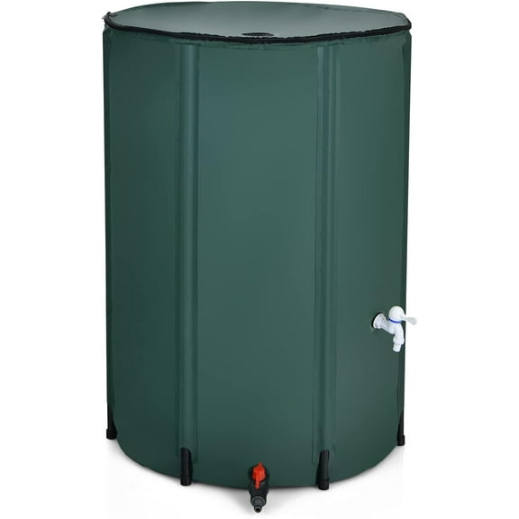 ZOPan 100 Gallon Collapsible Rain Barrel, Portable Rain Barrels to Collect Rainwater from Gutter, Rainwater Collection System, Water Storage Tank Catcher Container with Filter Spigot Overflow Kit