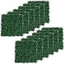 ZOPan 12PCs Grass Wall Panels, 20" x 20" Artificial Grass Wall Decor, Greenery Backdrop Panels Wall for Outdoor, Indoor, Garden, Fence, Backyard, Dark Green