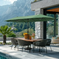 ZOPan 13ft Outdoor Large Market Umbrella Double-Sided Patio Umbrella w/ Crank Handle,Mint green