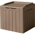 thumbnail image 1 of ZOPan 31 Gallon Waterproof Outdoor Storage Box Resin Deck Box Lockable and UV Resistant for Patio Furniture,Garden Tools (Light Brown), 1 of 7