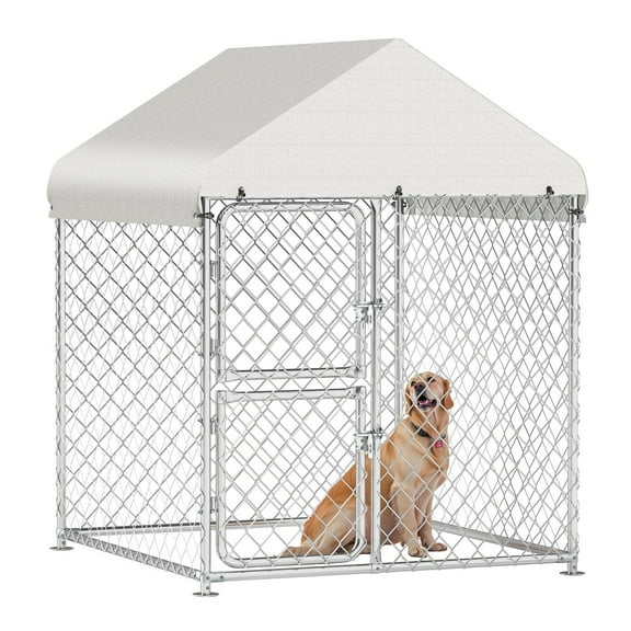 ZOPan 4.034.035.4FT Pet House Dog Run Enclosure w/UV-Resistant Waterproof Roof Cover