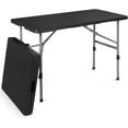thumbnail image 1 of ZOPan  4ft Folding Table, Lightweight Portable Desk with Handle, Square Foldable Plastic Table for Card Games, Collapsible Dining, Indoor Outdoor Camping Picnic & Party Use, Black, 1 of 13