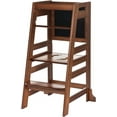 thumbnail image 1 of ZOPan Bamboo Adjustable Height Kitchen Step Stool, Learning Tower & Helper Stool for Bathroom, Kitchen Counter - Designed Growth and Independenc, Antique Brown, 1 of 8