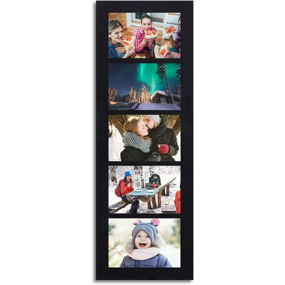 ZOPan Decorative Wood Wall Hanging Picture Frame, 4 by 6-Inch, 5-Divided Opening-Black