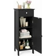 thumbnail image 1 of ZOPan  Floor Storage Cabinet, Multifunctional Bathroom Storage Cabinet with 2 Adjustable Shelves, Ideal for Bathroom, Living Room, 14 x 12 x 34.5 inches (Black), 1 of 18