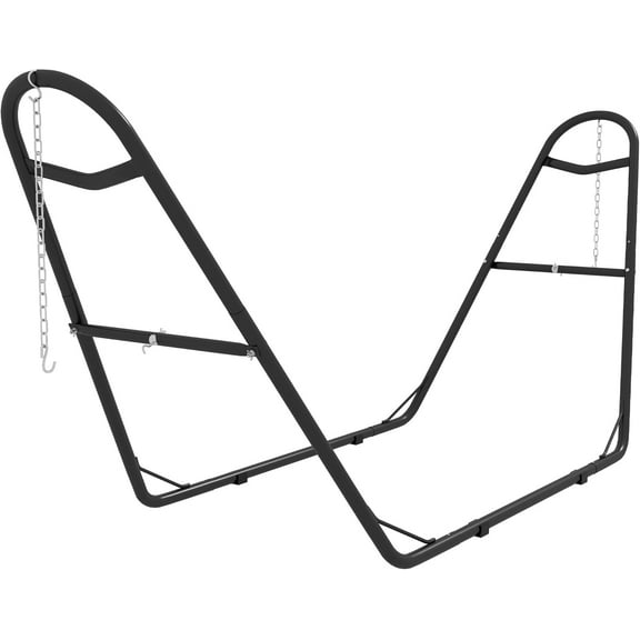 ZOPan Hammock Stand for 2 Person, Portable Adjustable Steel Frame Hammock Stand with Weather Resistant Finish, for 9-14ft Hammocks, 10.3', 550 lbs. Capacity, Black