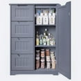 thumbnail image 1 of ZOPan Kitchen Pantry Storage Cabinet with Door and Shelves, Small Food Pantry Cabinet Cupboard, Freestanding Wooden Bathroom Storage Cabinet with 4 Drawers for Kitchen,11"D x 23"W x 33"H,Gray, 1 of 9