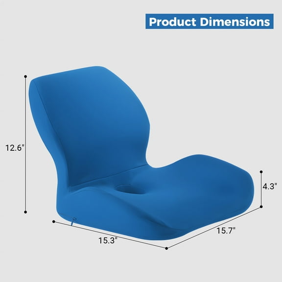 ZOPan Office Chair Cushions One-Piece Memory Foam Seat Cushion Lumbar Support Cushion, Royal blue