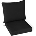 thumbnail image 1 of ZOPan Patio Cushion Set, Outdoor Chair Seat Pads w/Non-Slip Rope Belts, Detachable Patio Furniture Cushions, Thick Seat Cushion & Back Cushion for Living Room Floor Sofa Patio Garden Chair (Black), 1 of 11