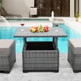 thumbnail image 1 of ZOPan Patio Rattan Coffee Table with Hidden Storage, Wicker Liftable Dinning Table, Versatile Piece of Outdoor Furniture, Grey, 1 of 7