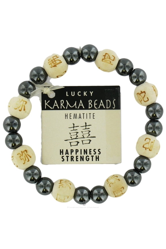 Hematite and Wood Bracelet, 1 EA