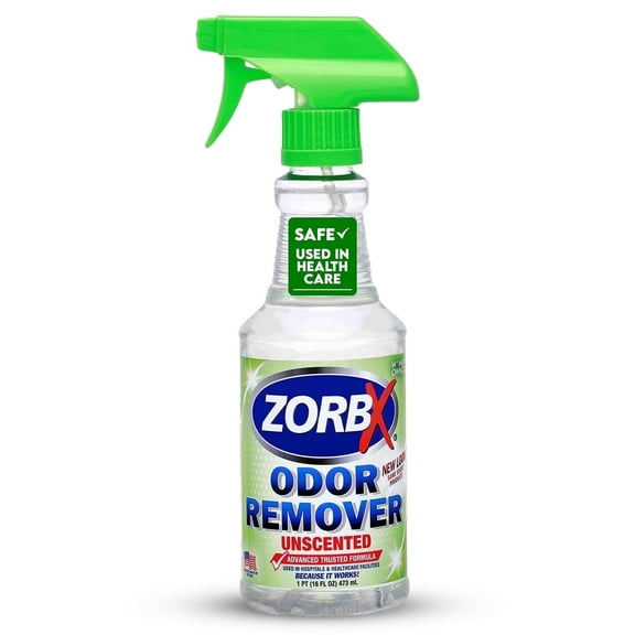 ZORBX Unscented Odor Eliminator Spray for Hospitals & Healthcare Dog, Cat, Car & Carpet Deodorizer (16oz)