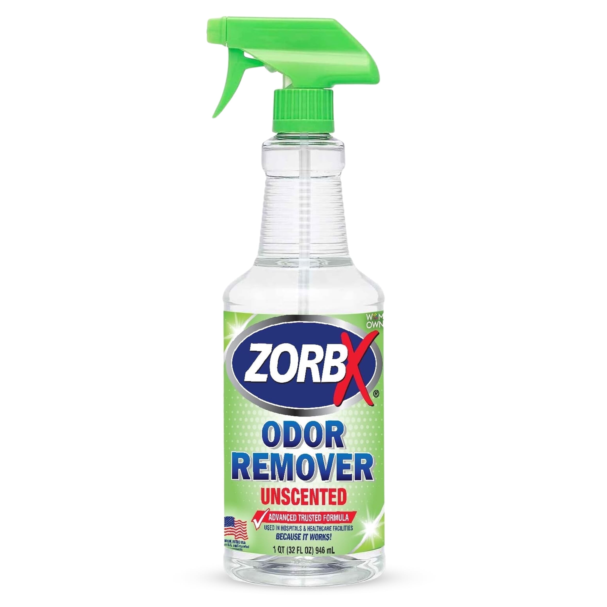 ZORBX Unscented Odor Eliminator Spray for Hospitals & Healthcare – Dog, Cat, Car & Carpet Deodorizer (32oz)